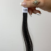 Load and play video in Gallery viewer, Darkest Black Brown Hand Tied Weft Hair Extensions #1B

