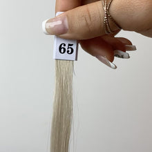Load and play video in Gallery viewer, Platinum Ash Blonde Hand Tied Weft Hair Extensions #65
