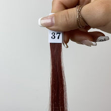 Load and play video in Gallery viewer, Light Auburn Brown Hand Tied Weft Hair Extensions #37
