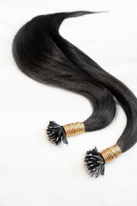 Classic Black Nano Bead Hair Extensions #1