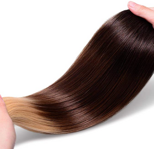 Black/Brown to Blonde Ombre Hand Tied Weft Hair Extensions T2/10/24